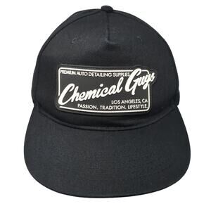 Chemical Guys Snapback 5 Panel Cap Black One Size Adjustable Outdoor Patched